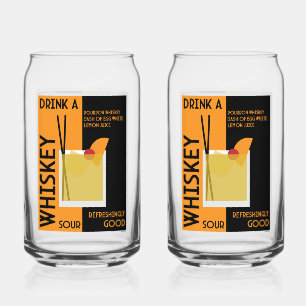 Whiskey Sour Cocktail Paper Coaster Can Glass