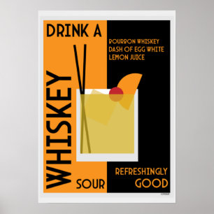 Whiskey Sour Cocktail  Poster