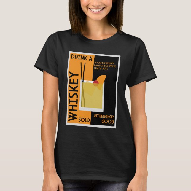 Whiskey Sour Cocktail T-Shirt (Front)