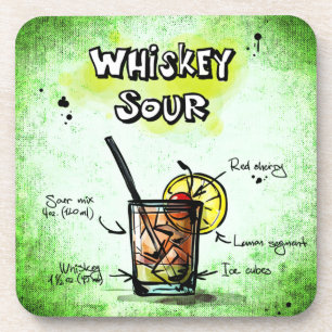 Whiskey Sour Drink Recipe Coaster