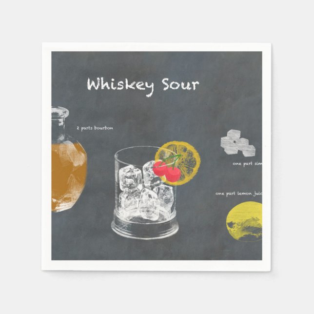 Whiskey Sour Napkin (Front)
