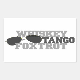 Whiskey Tango Foxtrot - Aviation Glasses Rectangular Sticker