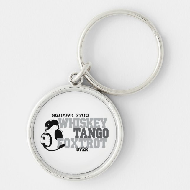 Whiskey Tango Foxtrot - Aviation Humour Key Ring (Front)