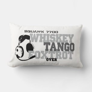 Whiskey Tango Foxtrot - Aviation Humour Lumbar Cushion