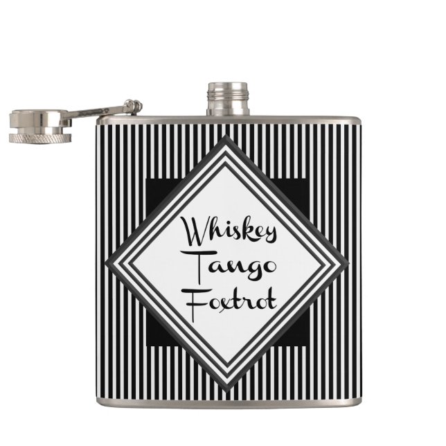 Whiskey Tango Foxtrot Funny Hip Flask (Opened)