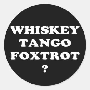 Whiskey Tango Foxtrot? WTF? Classic Round Sticker