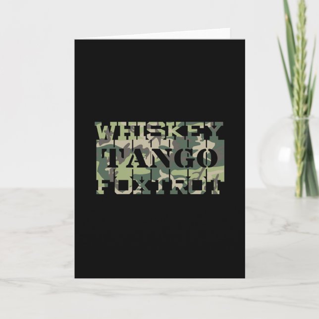 Whiskey Tango Foxtrot WTF Green Camouflage Card (Front)