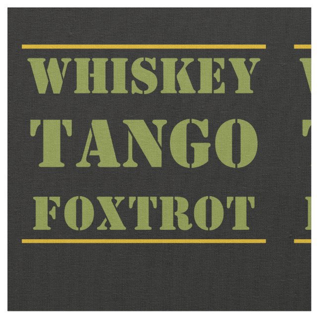 Whiskey Tango Foxtrot WTF Green Camouflage Fabric (Close Up)