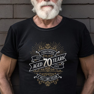 Whiskey Vintage Mens 70th Birthday T-Shirt