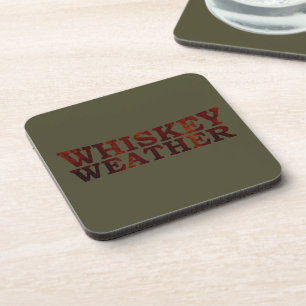 whiskey weather coaster