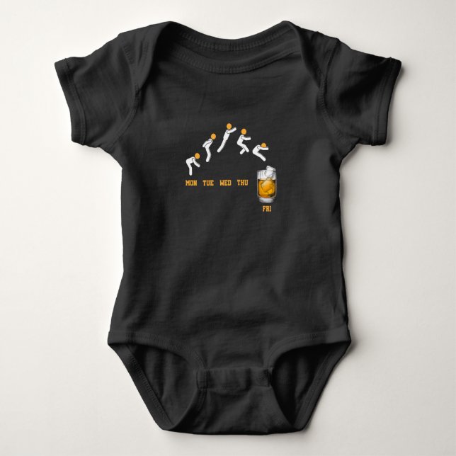 Whiskey Week Jump Whiskey Alcohol Baby Bodysuit (Front)
