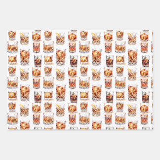 Whiskey Wrapping Paper - Cocktail Gift Wrap