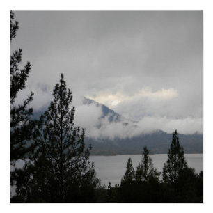 Whiskeytown Lake with the misting  fog... Poster