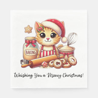 Whisking you a meowy Christmas Napkin
