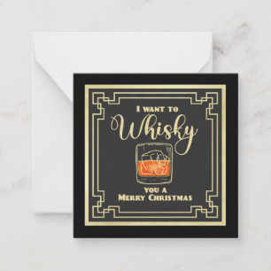 Whisky Christmas Flat Note Card