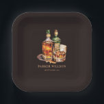 Whisky Men's Birthday Personalised Paper Plate<br><div class="desc">Cigar and Whisky Men's Birthday design. Celebrate his special day with style! This invitation will set the tone for a classy and sophisticated event. Matching products can be found in Cigar and Whisky Men's Birthday collection.</div>