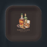 Whisky Men's Birthday Personalised Paper Plate<br><div class="desc">Cigar and Whisky Men's Birthday design. Celebrate his special day with style! This invitation will set the tone for a classy and sophisticated event. Matching products can be found in Cigar and Whisky Men's Birthday collection.</div>
