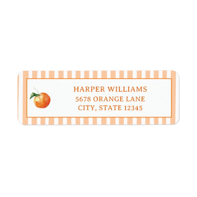 Whismical Little Cutie Orange Return Address Label (Front)