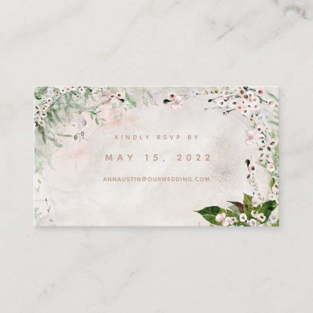 Whisper & Blush Wedding Online RSVP Card (Front)