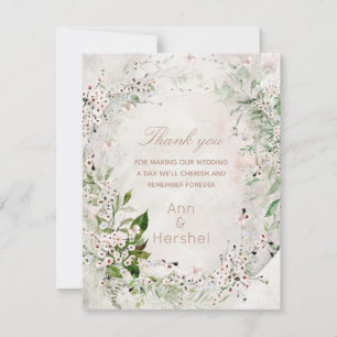 Whisper & Blush Wedding Thank You Card
