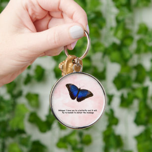 Whisper Butterfly Beautiful Quote About Heaven Key Ring