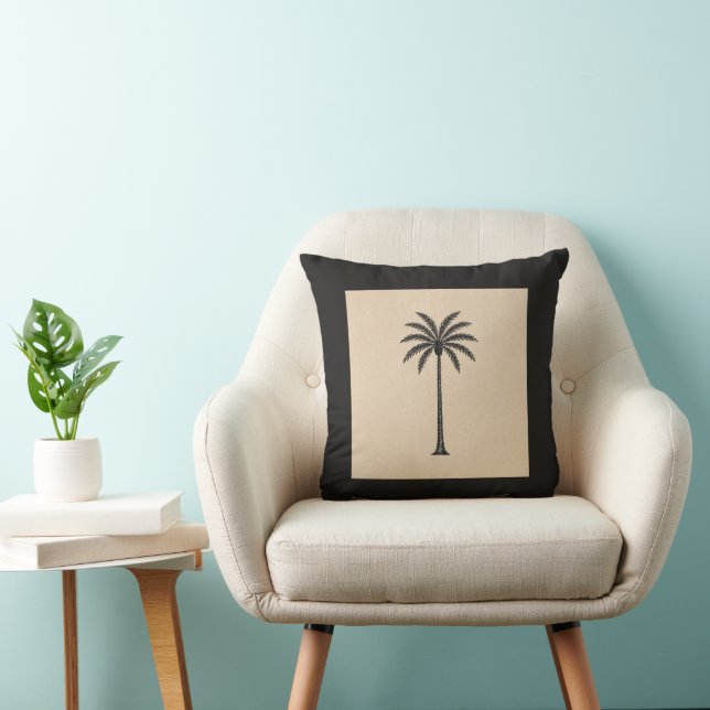 Whisper Fountains Black Palm Cushion (Chair)