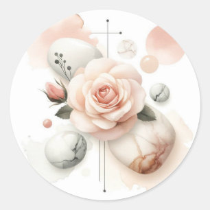 Whisper of a Rose – A Dreamy Watercolor Elegance Classic Round Sticker