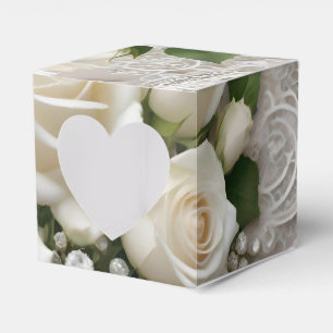 Whisper of Elegance: Roses Lace, and Timeless Vows Favour Box