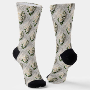 Whisper of Elegance: Roses Lace, and Timeless Vows Socks