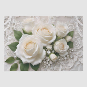 Whisper of Elegance: Roses Lace, and Timeless Vows Tissue Paper