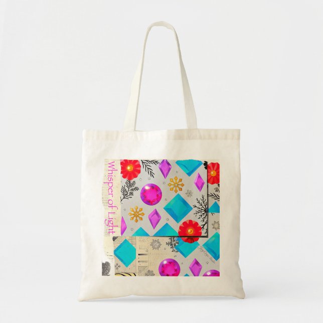 Whisper of Light – Colourful Gem Pattern Tote Bag (Front)