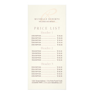 Whisper Pink Elegant Minimalist Monogram Logo Rack Card