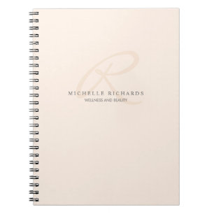 Whisper Pink Elegant Minimalist Monogram Notebook