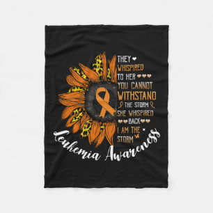 Whispered Back I Am The Storm Leukaemia Awareness  Fleece Blanket