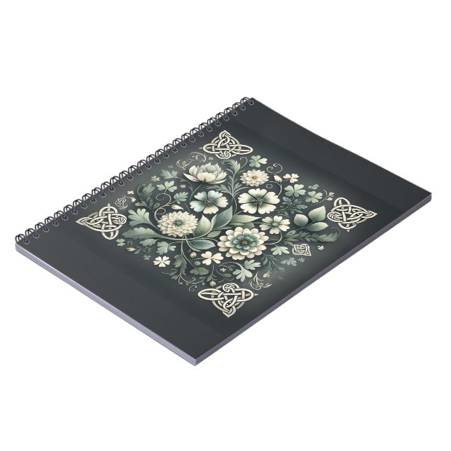Whispered Clover Knotwork Garden Notebook (Left Side)