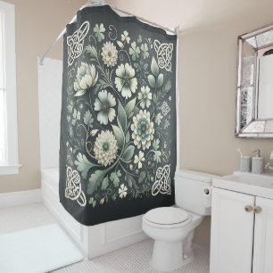 Whispered Clover Knotwork Garden Shower Curtain