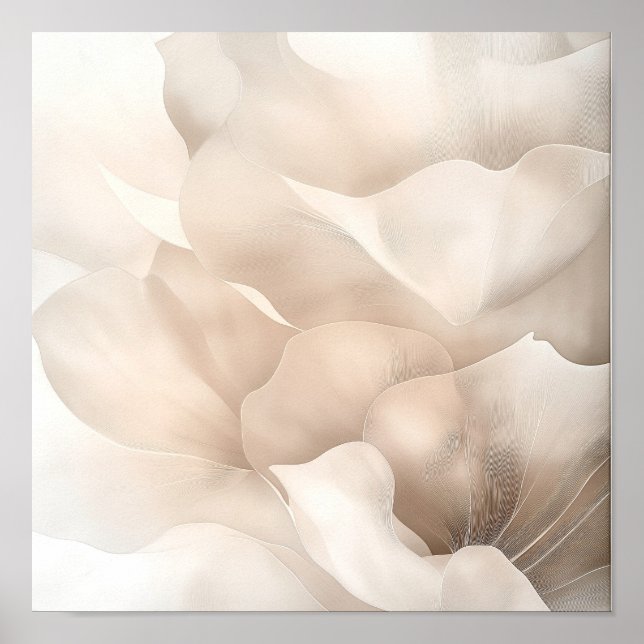 Whispered Petal Layers –Abstract Bloom #1 Poster (Front)