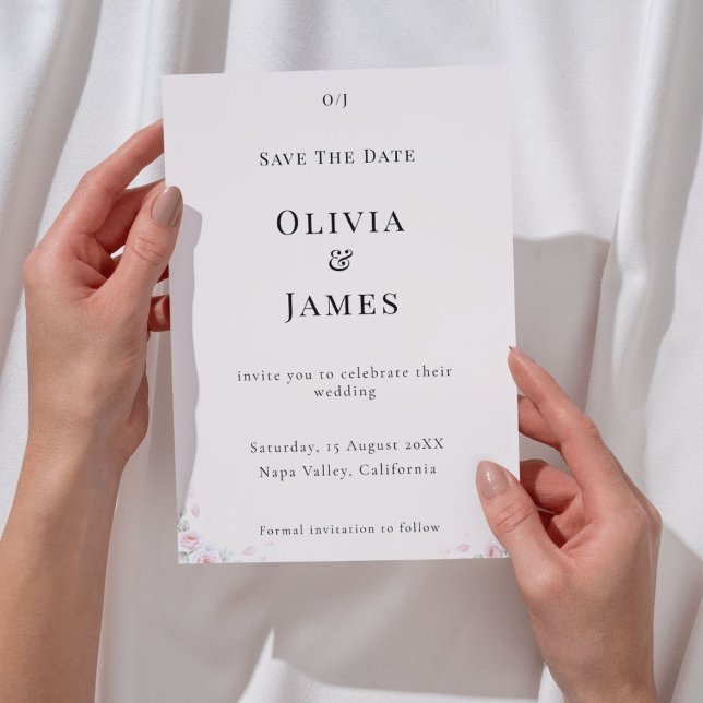 Whispered Petals Elegant Minimalist Save the Date  (
)