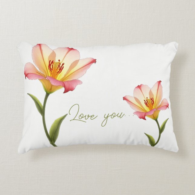 Whispering Affection Lilies Decorative Cushion (Front)