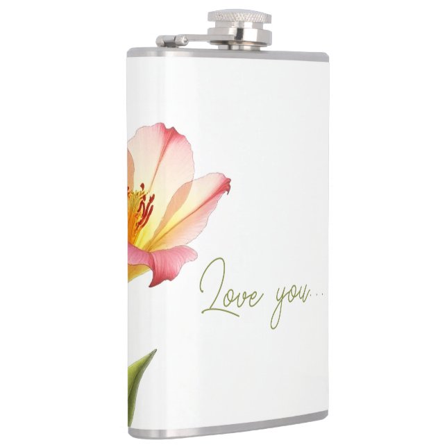Whispering Affection Lilies Hip Flask (Right)