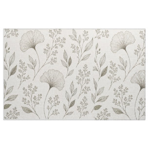 Whispering Botanicals Fabric Olive Ginkgo Floral