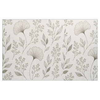 Whispering Botanicals Fabric | Olive Ginkgo Floral