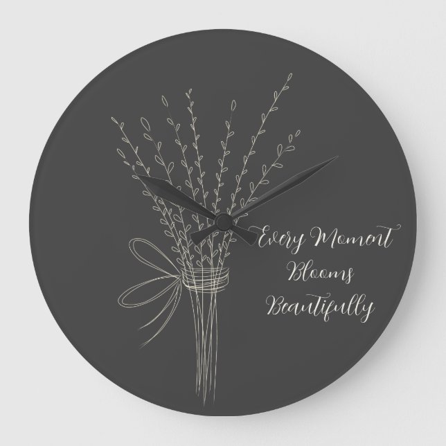 Whispering Branches Botanical Round Wall Clock (Front)