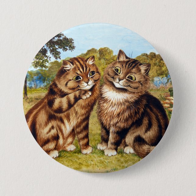 Whispering Cat, Louis Wain 7.5 Cm Round Badge (Front)