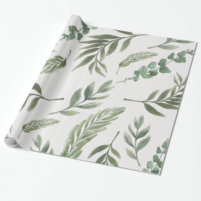 Whispering Leaves Wrapping Paper (Unrolled)