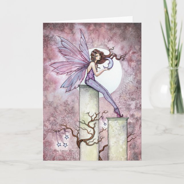 Whispering Moon Fairy Greeting Card (Front)