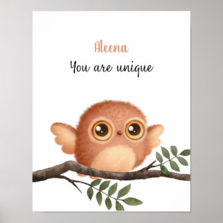 Whispering Owl Affirmations Customisable Poster
