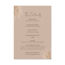 Whispering Pampas Wedding Details Enclosure Card