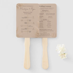 Whispering Pampas Wedding Program Fan