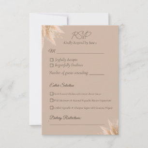 Whispering Pampas Wedding RSVP Card